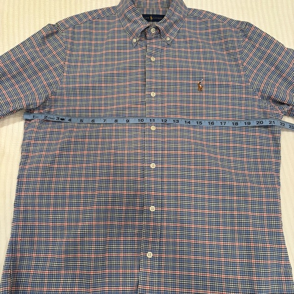 Ralph Lauren Mens Blue Checkered Plaid Button Down Colored Pony Size Medium - Picture 10 of 11